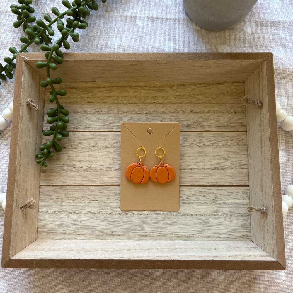 Orange Pumpkin Earrings